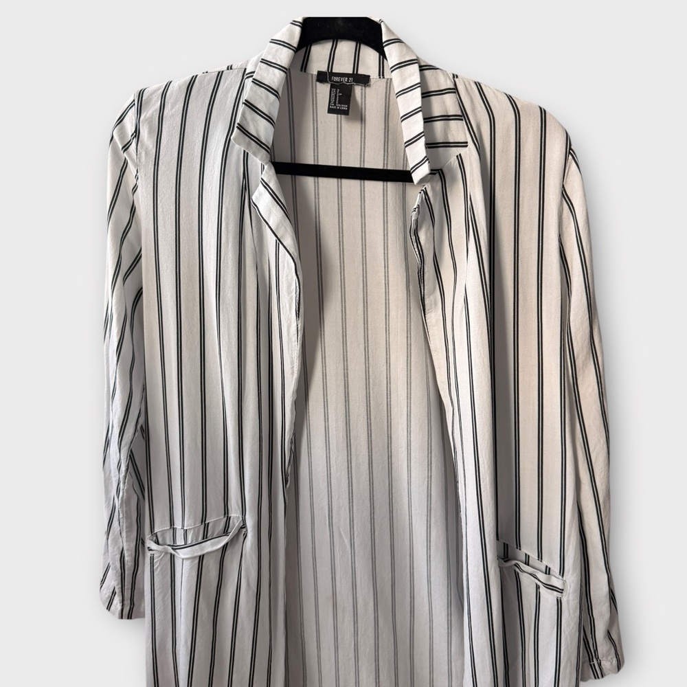 Forever 21 Striped Longline Blazer – Size Small - Picture 3 of 5